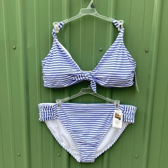 Womens Tie Front Top,Cutout Bottoms 2-Piece Bikini Swimsuit Bathing Suit Size 3X - Picture 1 of 10